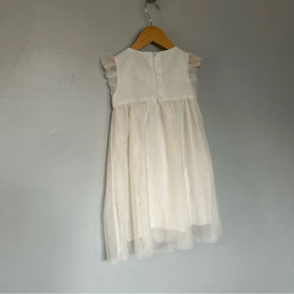 Baby Gap Toddler Flower Girls White Ivory Tulle Bling Rhinestone Party Dress 4T